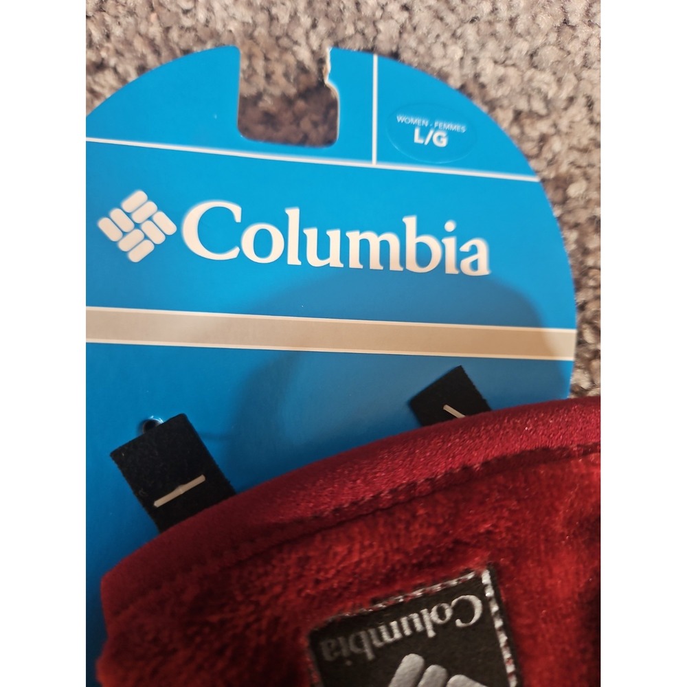 WOMENS COLUMBIA FLEECE GLOVES L . WINE - Picture 3 of 5